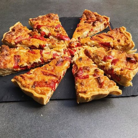 Tarte poivrons et chèvre, bar à salade, Villeurbanne 