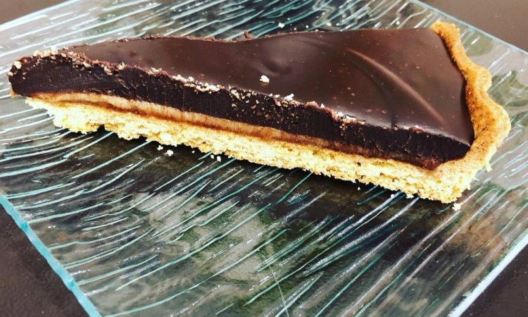 Tarte caramel beurre salé, chocolat